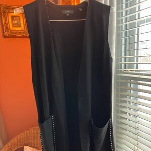 Le Gali Black Sleeveless Cardigan